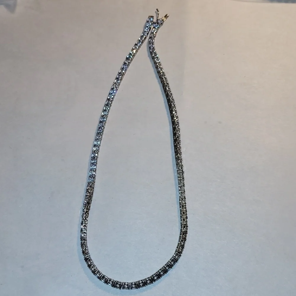 Silvertone Necklace Stamped CN GM